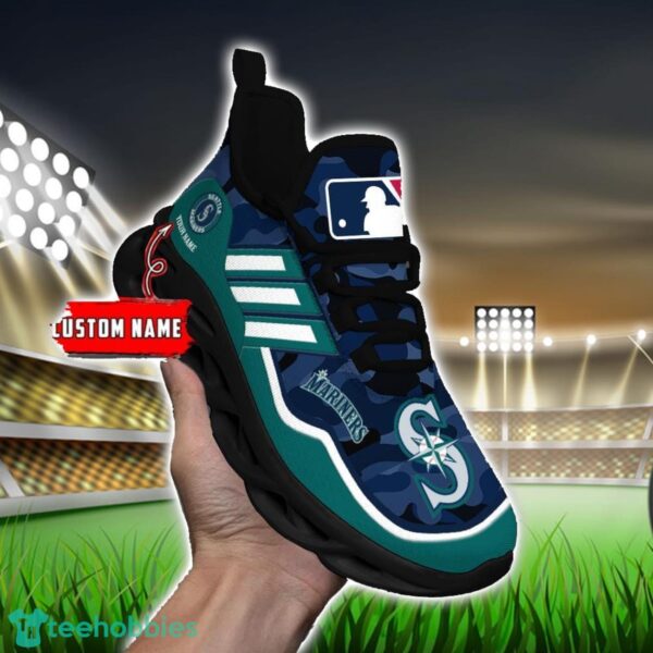 MLB Seattle Mariners Camo Pattern Personalized Name Max Soul Chunky Sneakers For Men Women Product Photo 5