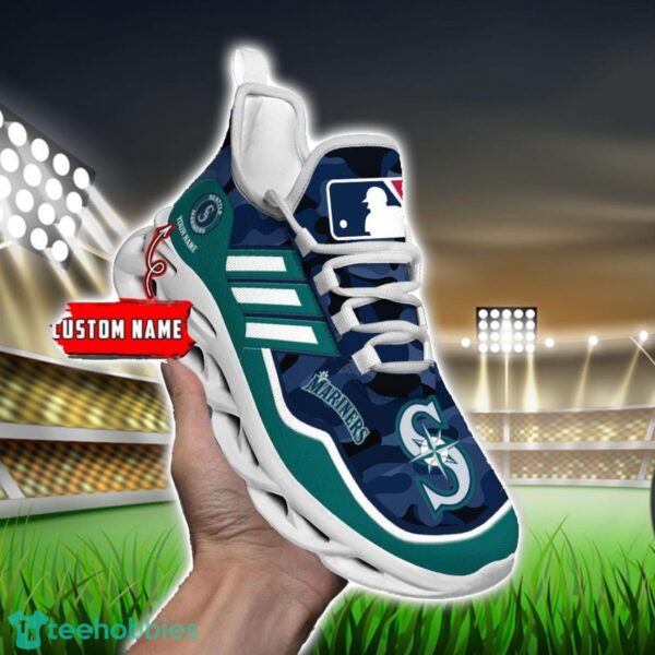 MLB Seattle Mariners Camo Pattern Personalized Name Max Soul Chunky Sneakers For Men Women Product Photo 6