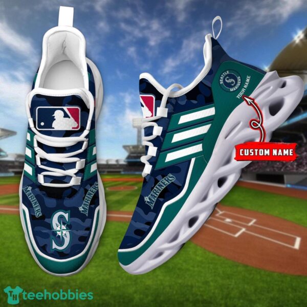 MLB Seattle Mariners Camo Pattern Personalized Name Max Soul Chunky Sneakers For Men Women Product Photo 1