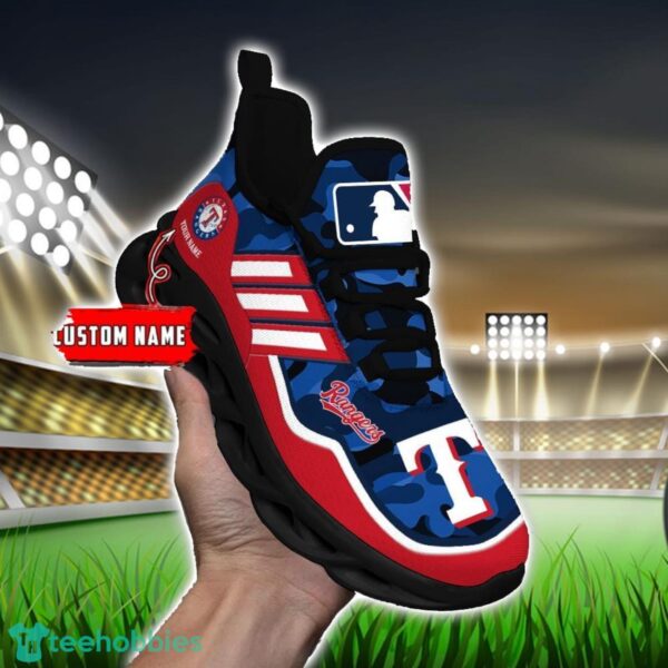 MLB Texas Rangers Camo Pattern Personalized Name Max Soul Chunky Sneakers For Men Women Product Photo 5