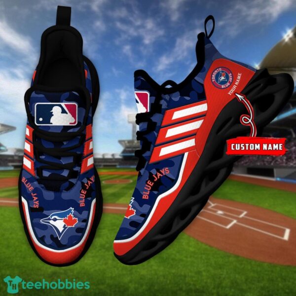 MLB Toronto Blue Jays Camo Pattern Personalized Name Max Soul Chunky Sneakers For Men Women Product Photo 4