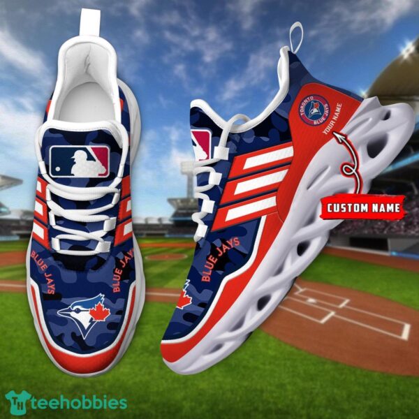 MLB Toronto Blue Jays Camo Pattern Personalized Name Max Soul Chunky Sneakers For Men Women Product Photo 1