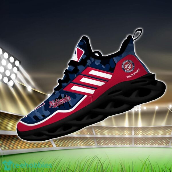 MLB Washington Nationals Camo Pattern Personalized Name Max Soul Chunky Sneakers For Men Women Product Photo 2