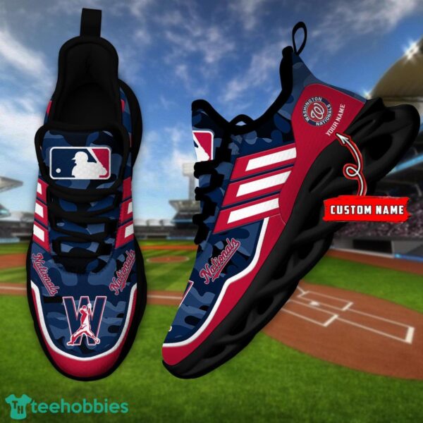 MLB Washington Nationals Camo Pattern Personalized Name Max Soul Chunky Sneakers For Men Women Product Photo 4