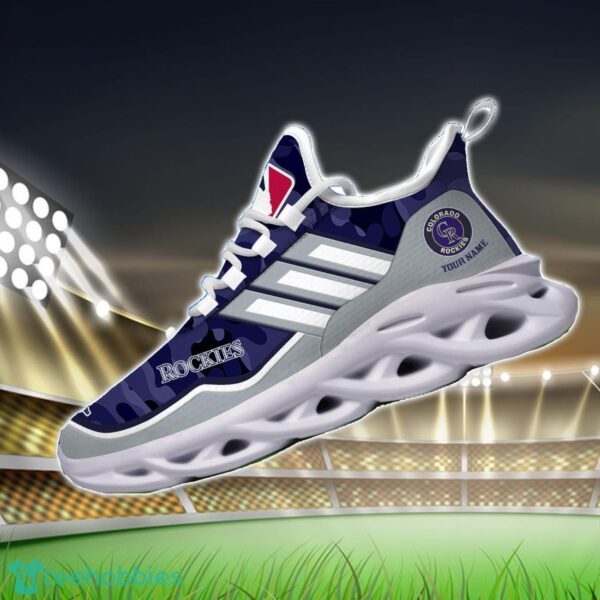 MLBColorado Rockies Camo Pattern Personalized Name Max Soul Chunky Sneakers For Men Women Product Photo 3