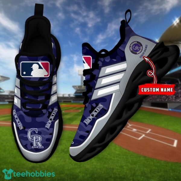MLBColorado Rockies Camo Pattern Personalized Name Max Soul Chunky Sneakers For Men Women Product Photo 4