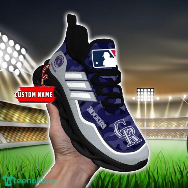 MLBColorado Rockies Camo Pattern Personalized Name Max Soul Chunky Sneakers For Men Women Product Photo 5