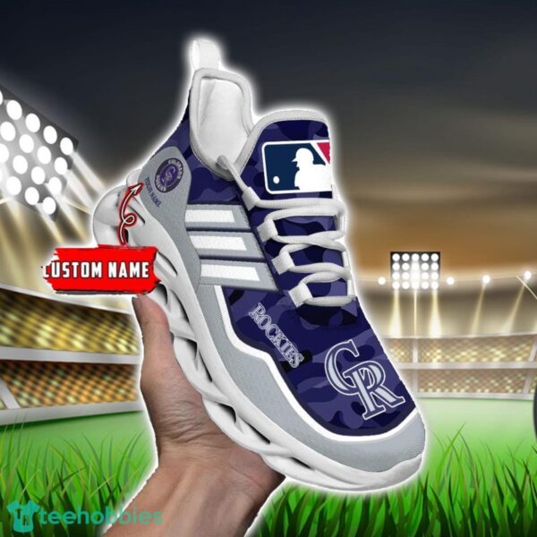 MLBColorado Rockies Camo Pattern Personalized Name Max Soul Chunky Sneakers For Men Women Product Photo 6