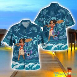 Moana and Stitch Hawaiian Shirt 3D Printing Beach Shirt For Men And Women Product Photo 1