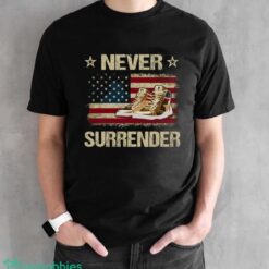 Never Surrender Gold Sneakers Pro Trump 2024 Shirt Product Photo 2