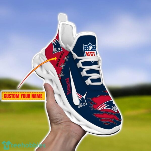 New England Patriots Personalized Name NFL Limited Max Soul Shoes Product Photo 1