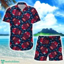 New England Patriots Skull Combo Hawaiian Shirt And Shorts Product Photo 1