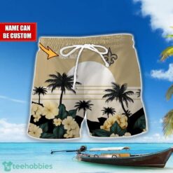 New Orleans Saints NFL Team Hawaiian Shirt And Shorts Floral Beach Pattern Custom Name Product Photo 2
