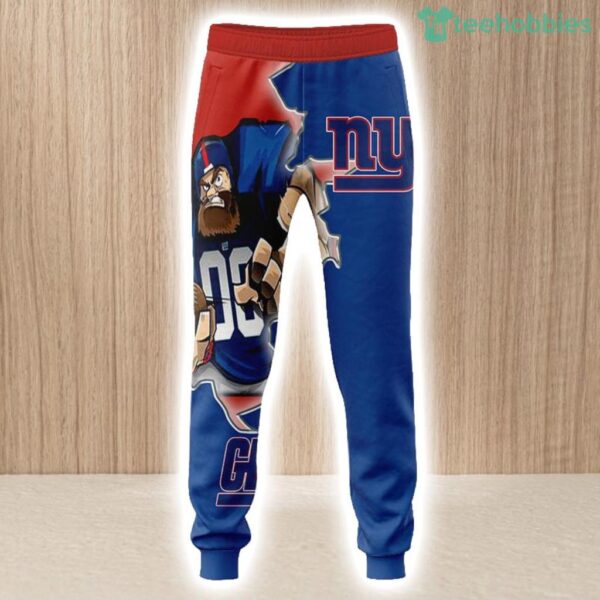 New York Giants Hoodie 3D Style Mascot Hoodie 3D All Over Print Set Hoodie And Long Pant Product Photo 2