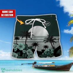 New York Jets NFL Team Hawaiian Shirt And Shorts Floral Beach Pattern Custom Name Product Photo 2