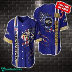 NFL Baltimore Ravens America Flag Baseball Jersey Personalized Name And Number Product Photo 1