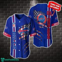 NFL Buffalo Bills America Flag Baseball Jersey Personalized Name And Number Product Photo 1