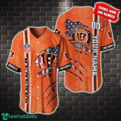NFL Cincinnati Bengals America Flag Baseball Jersey Personalized Name And Number Product Photo 1