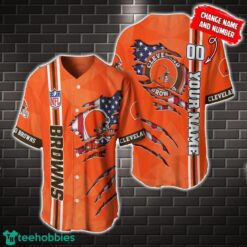 NFL Cleveland Browns America Flag Baseball Jersey Personalized Name And Number Product Photo 1