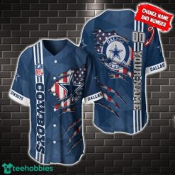 NFL Dallas Cowboys America Flag Baseball Jersey Personalized Name And Number Product Photo 1