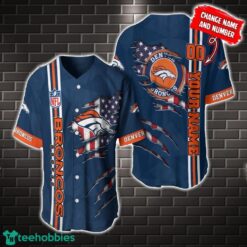 NFL Denver Broncos America Flag Baseball Jersey Personalized Name And Number Product Photo 1