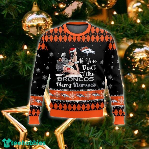 NFL Denver Broncos Kissmyass Ugly Sweater For Fans Christmas Vintage Gift - NFL Denver Broncos Kissmyass Ugly Sweater_2