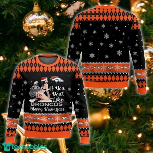 NFL Denver Broncos Kissmyass Ugly Sweater For Fans Christmas Vintage Gift - NFL Denver Broncos Kissmyass Ugly Sweater_1