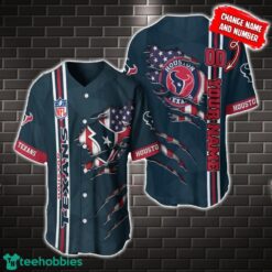 NFL Houston Texans America Flag Baseball Jersey Personalized Name And Number Product Photo 1
