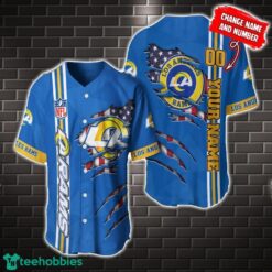 NFL Los Angeles Rams America Flag Baseball Jersey Personalized Name And Number Product Photo 1