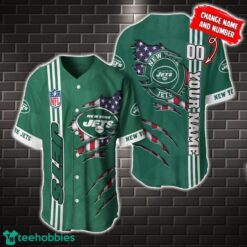 NFL New York Jets America Flag Baseball Jersey Personalized Name And Number Product Photo 1