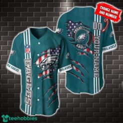 NFL Philadelphia Eagles America Flag Baseball Jersey Personalized Name And Number Product Photo 1