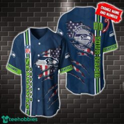 NFL Seattle Seahawks America Flag Baseball Jersey Personalized Name And Number Product Photo 1