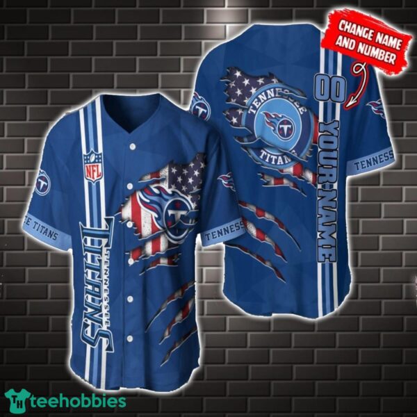 NFL Tennessee Titans America Flag Baseball Jersey Personalized Name And Number Product Photo 1