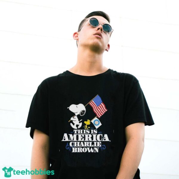 Nice Snoopy America Happy 4th Of July This Is America, Charlie Brown Flag Shirt - G500 Gildan T-Shirt