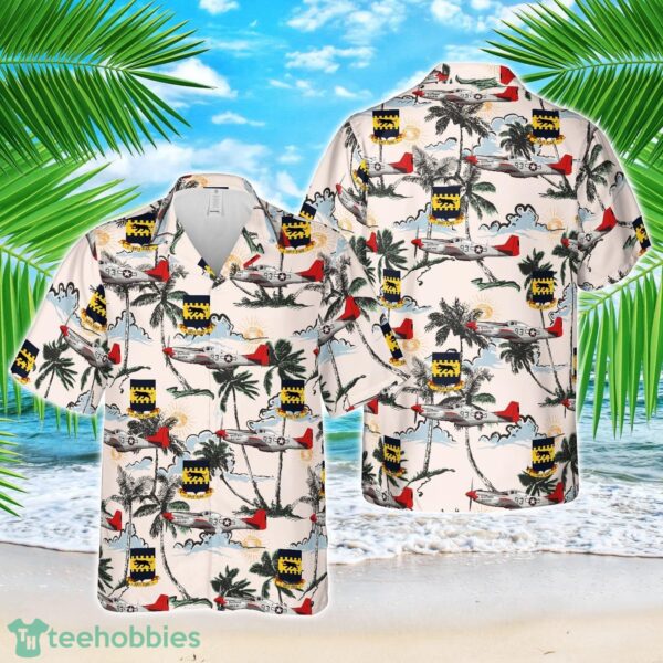 North American P-51D Mustang Red Tails Tuskegee Airman 332d Fighter Group 3D Hawaiian Shirt Beach Shirt Product Photo 1
