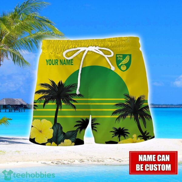 Norwich City Floral Flower 3D Hawaiian Shirt And Shorts Custom Name Product Photo 2