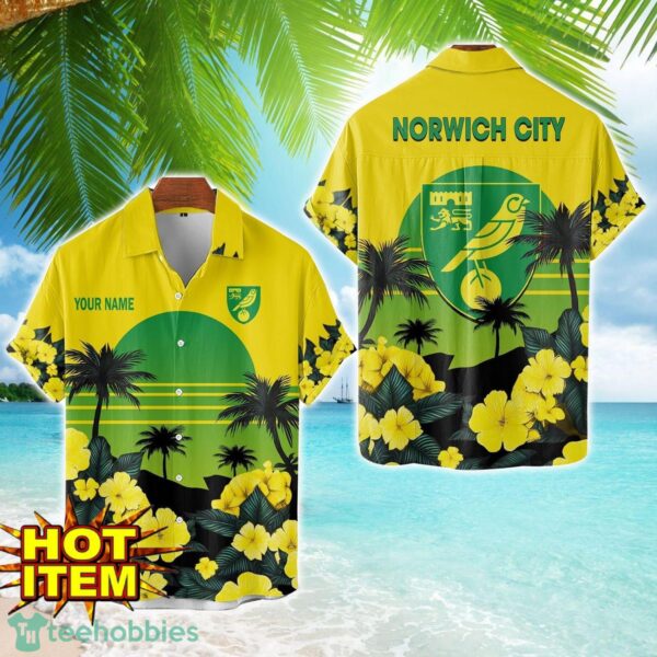 Norwich City Floral Flower 3D Hawaiian Shirt And Shorts Custom Name Product Photo 1