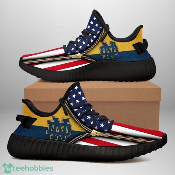Notre Dame Fighting Irish Flag Pattern Yeezy Sneakers For Men And Women Product Photo 1