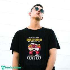 Official Charlie Brown and Snoopy Forever A Kansas City Chiefs fan Win Or Lose Yesterday Today Tomorrow Forever No Matter What shirt - G500 Gildan T-Shirt