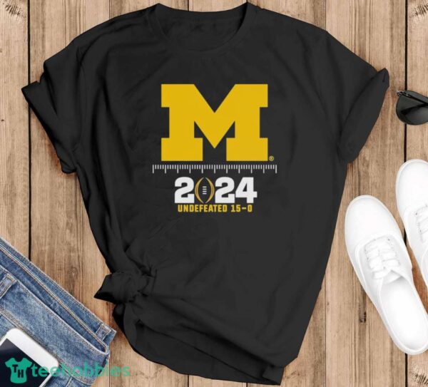 Official michigan Wolverines Logo National Champions 2024 Undefeated 15-0 Shirt - Black T-Shirt
