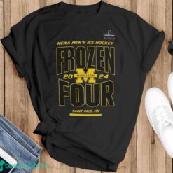 Official Michigan Wolverines NCAA Men’s Ice Hockey Frozen Four 2024 Shirt - Black T-Shirt