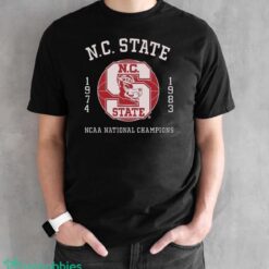 Official Nc State Wolfpack 1974 And 1983 NCAA National Champions Shirt - Black Unisex T-Shirt
