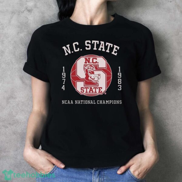 Official Nc State Wolfpack 1974 And 1983 NCAA National Champions Shirt - Ladies T-Shirt
