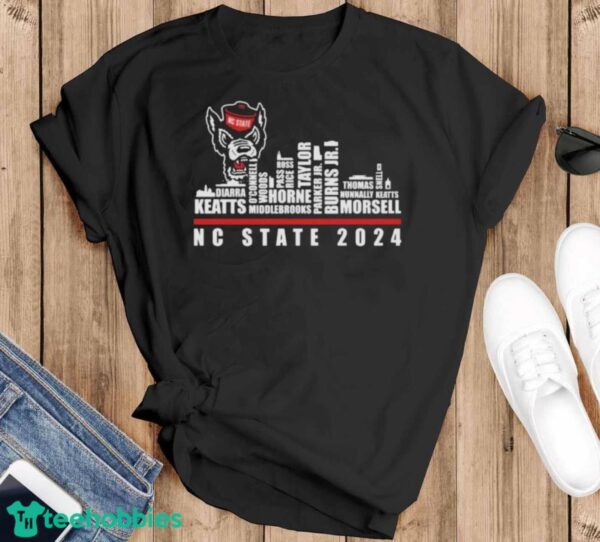 Official NC State Wolfpack Skyline Players Name 2024 Shirt - Black T-Shirt