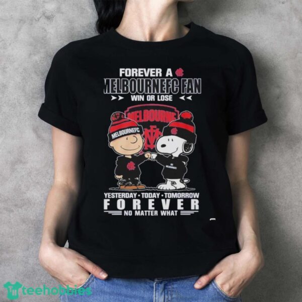 Official Original Snoopy And Charlie Brown Forever A Melbournefc T-Shirt - Ladies T-Shirt