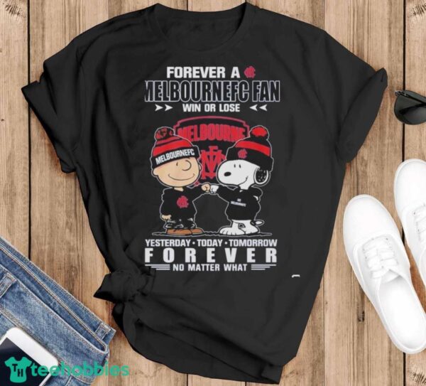 Official Original Snoopy And Charlie Brown Forever A Melbournefc T-Shirt - Black T-Shirt