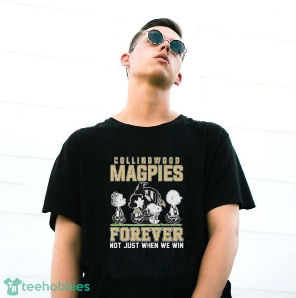Official Peanuts Character AFL Collingwood Magpies Forever Not Just When We Win Shirt - G500 Gildan T-Shirt