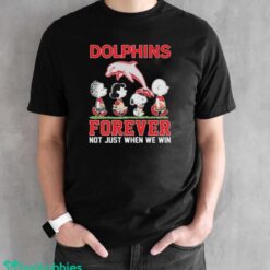 Official Peanuts Character NRL Dolphins Forever Not Just When We Win Shirt - Black Unisex T-Shirt