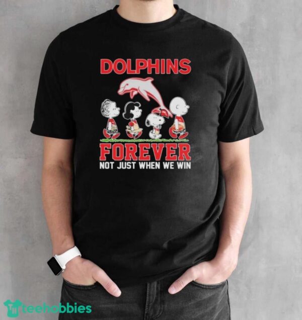 Official Peanuts Character NRL Dolphins Forever Not Just When We Win Shirt - Black Unisex T-Shirt