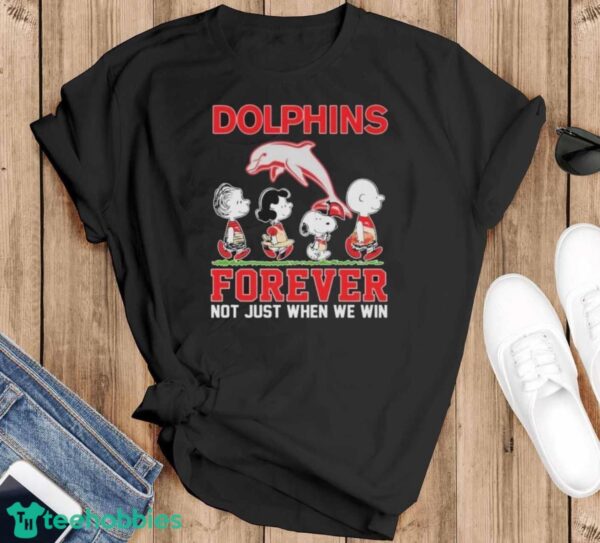 Official Peanuts Character NRL Dolphins Forever Not Just When We Win Shirt - Black T-Shirt